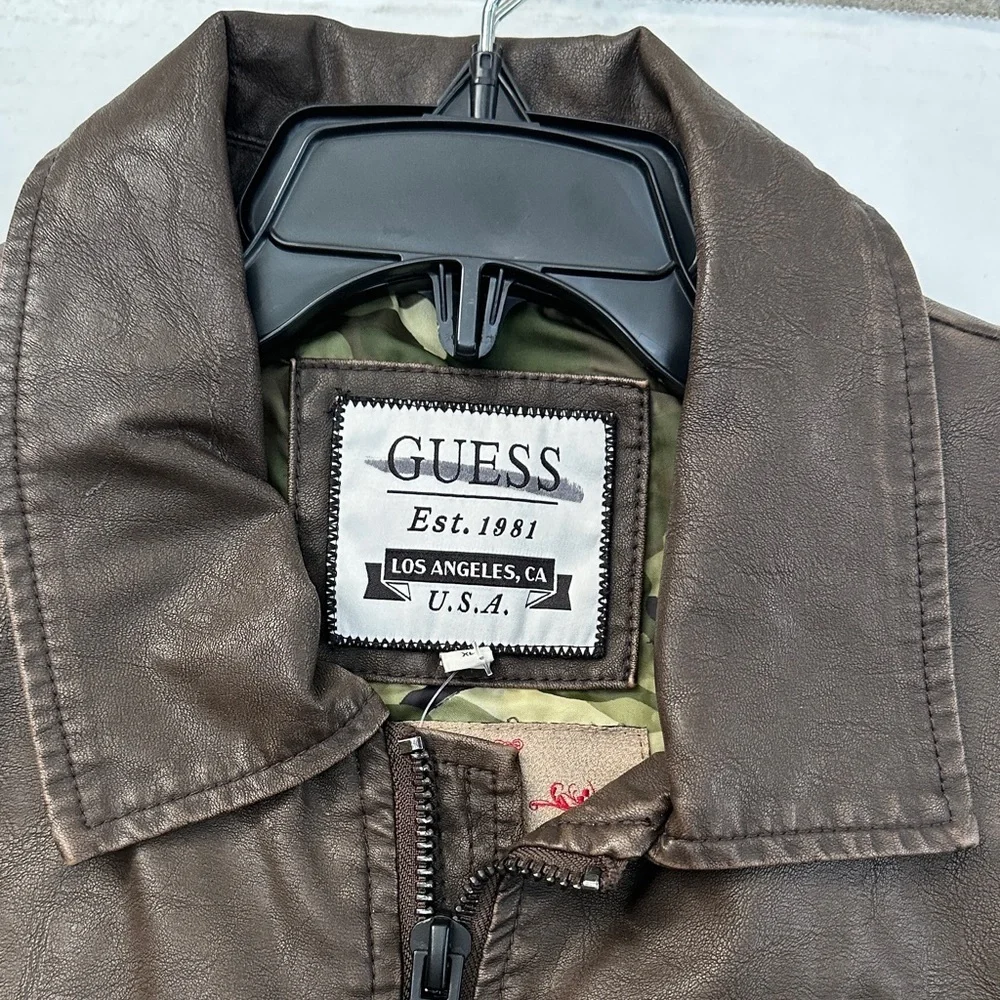 GUESS Men's Dark Brown Bomber Jacket - Picture 3 of 16